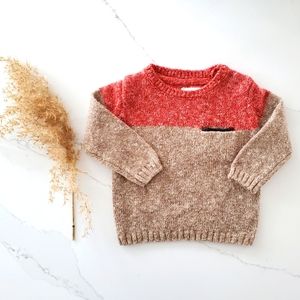 6-9M Zara knit colour block sweater